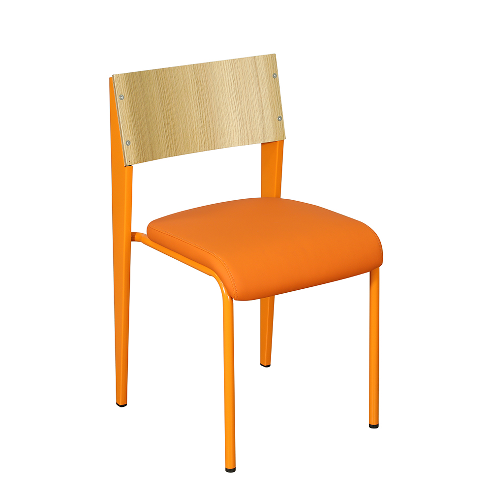 orange leather dining chair modern